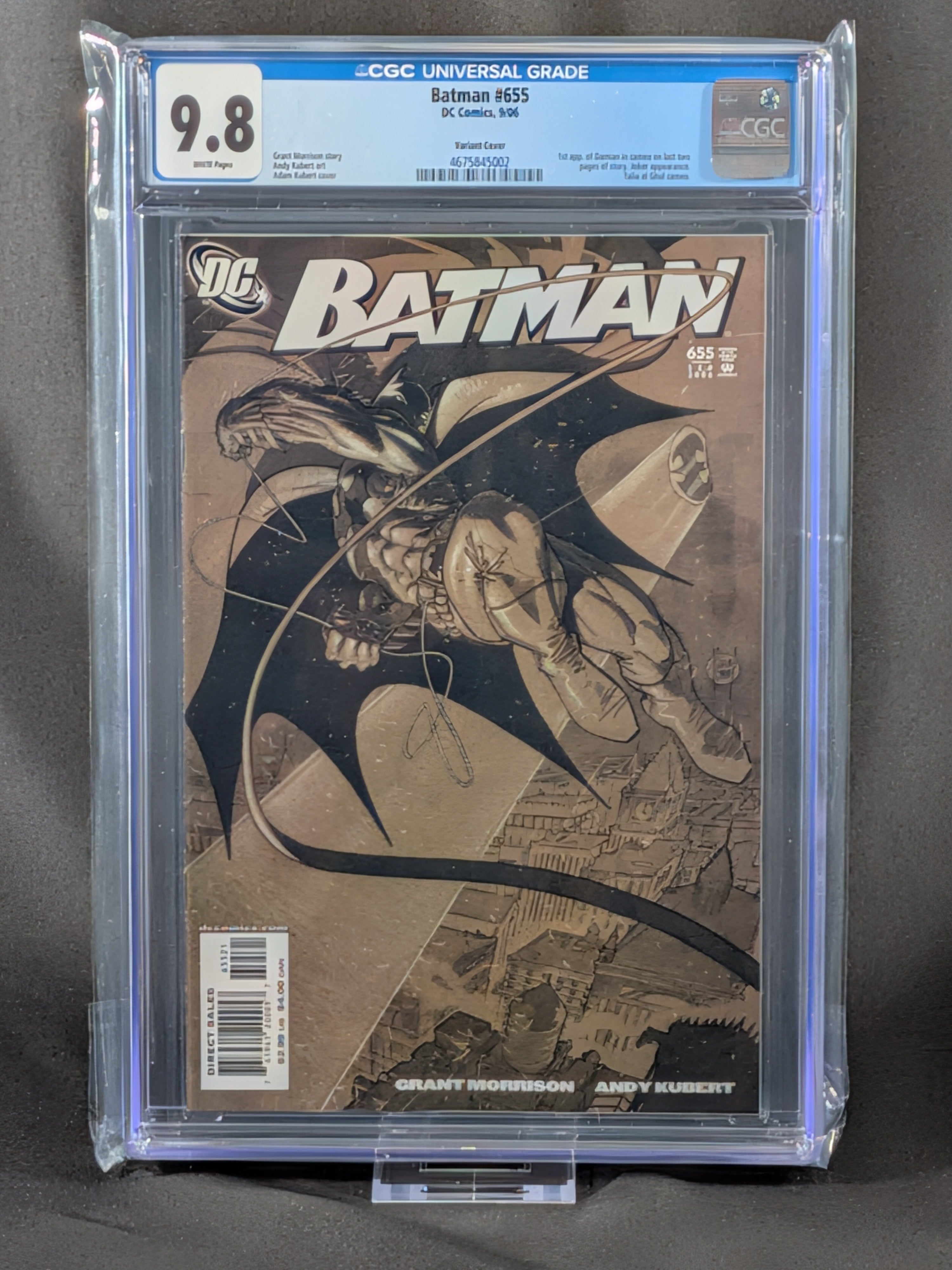 Batman #655 Adam Kubert 1:10 variant, CGC 9.8 with white pages — front