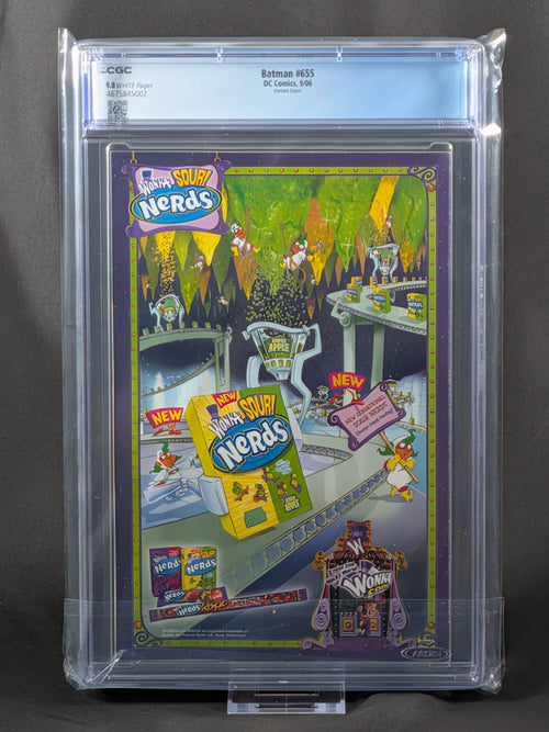 Batman #655 Adam Kubert 1:10 variant CGC 9.8 — rear label and back cover