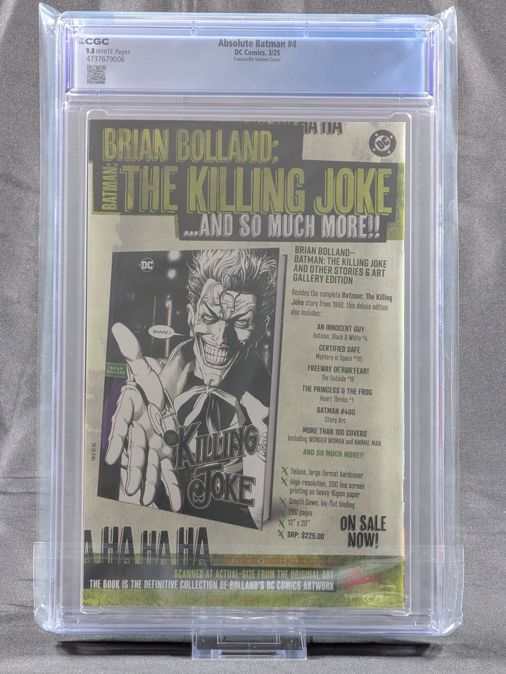 Absolute Batman #4C Frank Francavilla Variant | CGC 9.8 | DC Comics