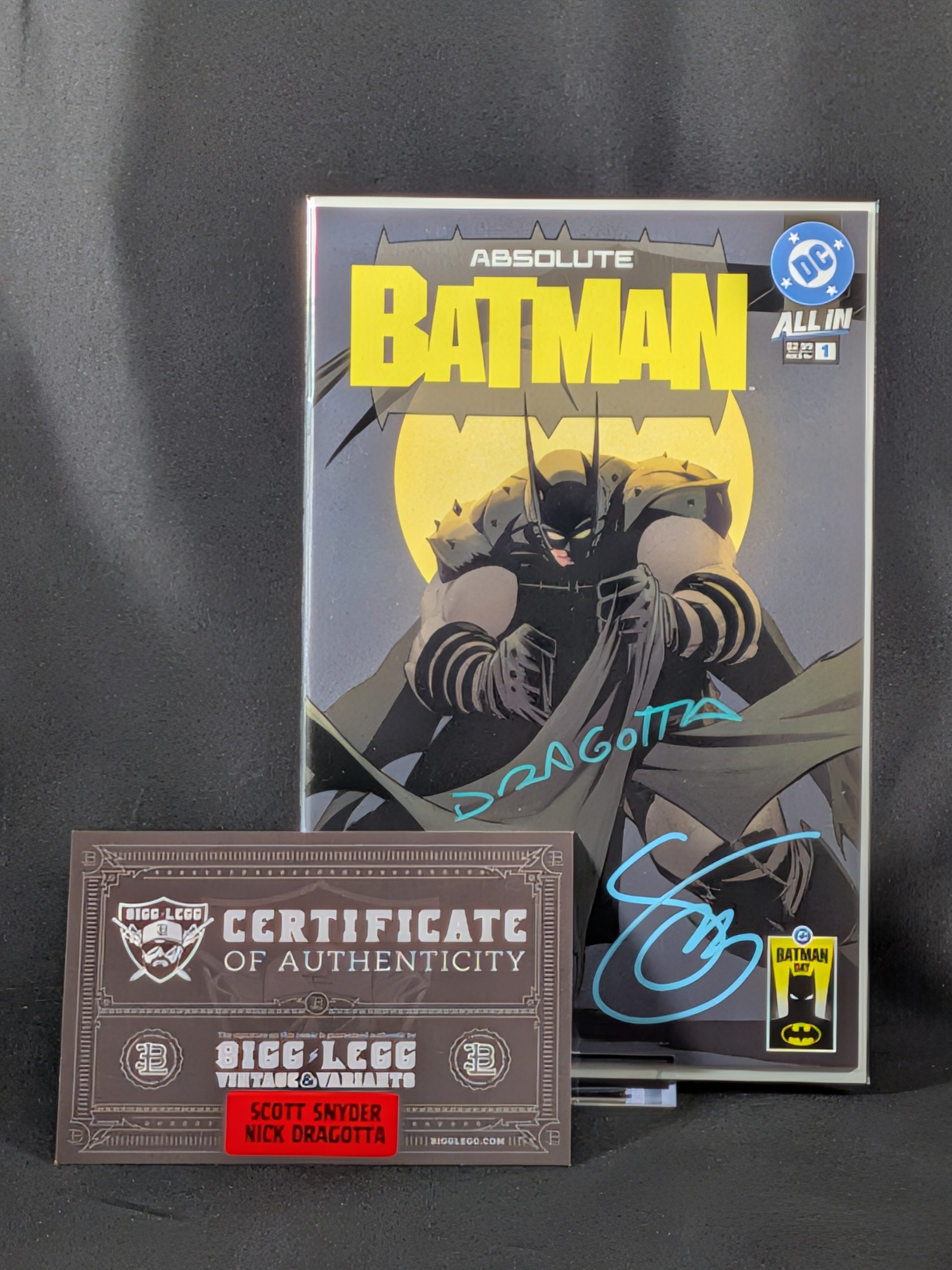 Absolute Batman #1 Batman Day 2025 Dual Signed Snyder & Dragotta w/ COA